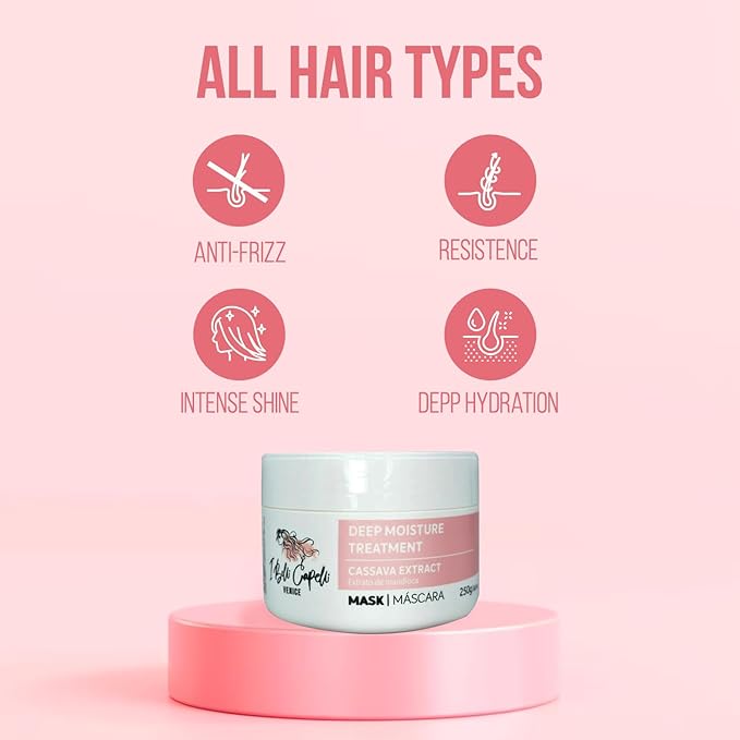 I Belli Capelli Venice B-tox Kit Hair B-tox Treatment &amp Argan Oil Mask 250g - B-tox Capilar Para el Cabello Formaldehyde-Free - Anti-Frizz Smoothing (1 B-tox+ 1 Mask)