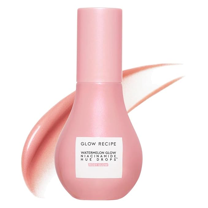 Glow Recipe Hue Drops Tinted Face Serum - Illuminating Glow Drops to Brighten &amp Hydrate - Skincare Makeup Primer &amp Liquid Highlighter to Blur Pores for a Radiant Even Skin Tone - Rosy Glow (4