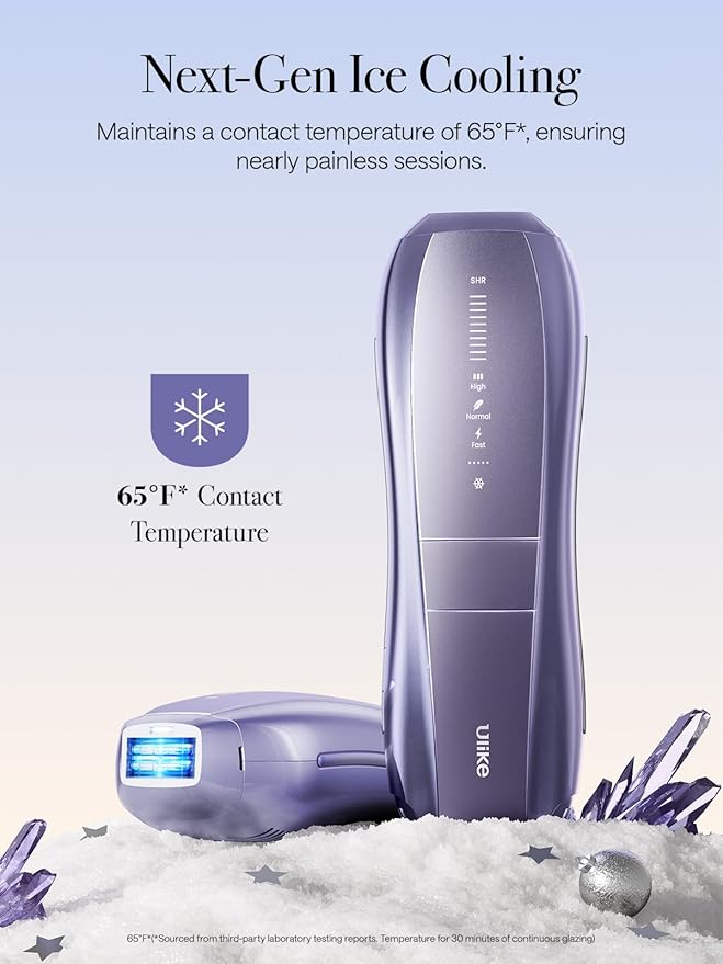 Ulike Laser Hair Removal Air 10 IPL Hair Removal Device with Ice Cooling Dual Lights SHR Mode for Women &amp Men Limited Holiday Set with Aloe Vera Gels Gem Stickers Christmas Cards &amp Stora