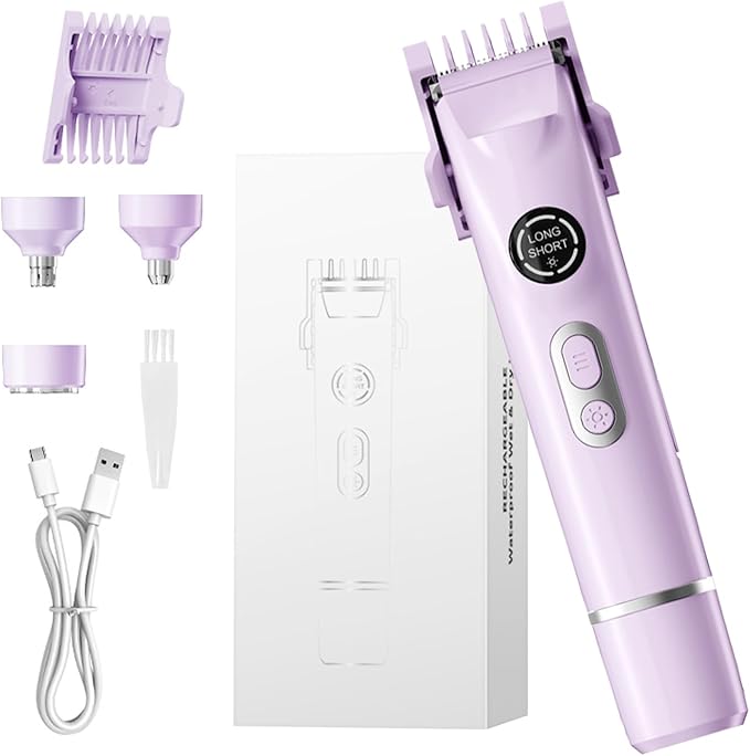 4-in-1 Waterproof Electric Bikini Trimmer &amp Body Hair Trimmer&amp Electric Razors for Shaving Woman- Rechargeable Shaver - IP7-compact for Travel