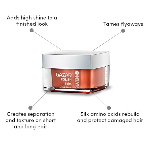 SEVEN GAZAR Polish Hair Gloss Treatment for Women &amp Men Curly Hair Products Braid Balm Pomade &amp Curl Cream Styling Gel Paste for Frizz Control with Amino Acid Made in USA 1.7oz