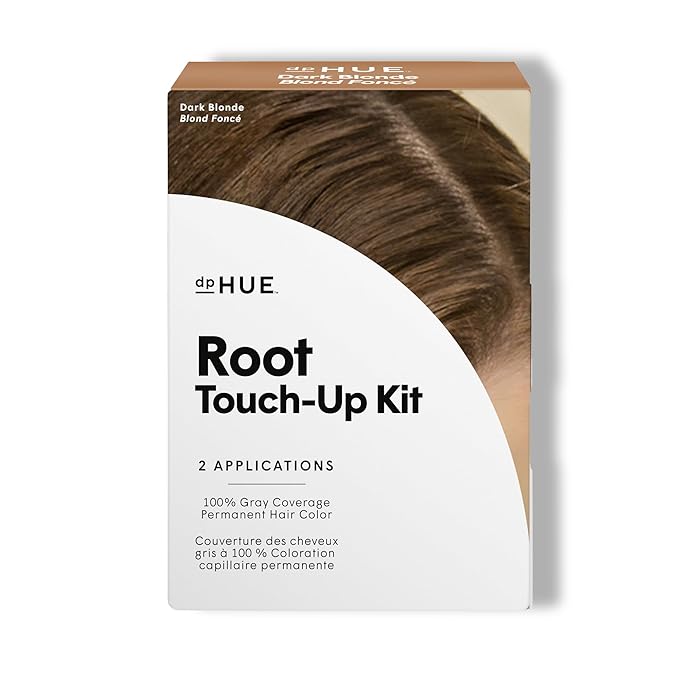 dpHUE Root Touch-Up Kit Dark Blonde - Permanent Hair Color for Gray Coverage - Includes Two Applications - Paraben SLS &amp SLES Sulfate Free - Leaping Bunny Certified