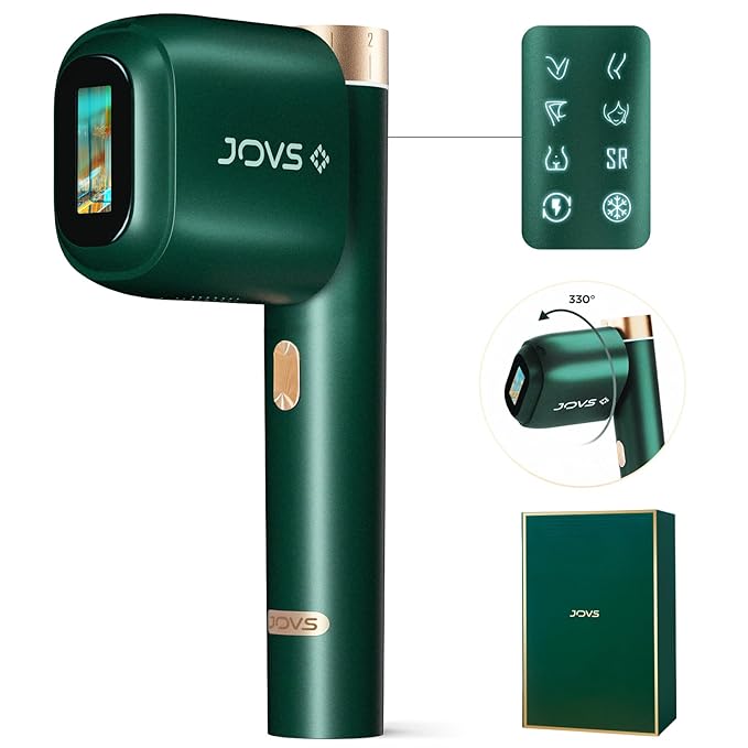JOVS Laser Hair Removal [24J Energy] IPL Hair Removal for Women and Men 37°F Painless Sapphire Ice-Cooling Tech 6 Modes for Whole Body Hair Removal Device 2 in 1 Skin Rejuvenation 330° Rotation