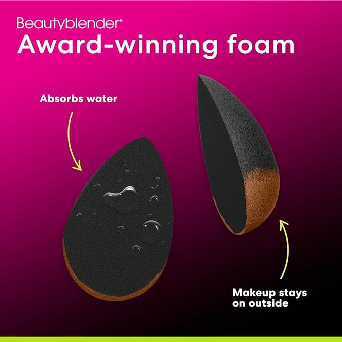 Beautyblender® | Besties Charcoal Blend &amp Cleanse 4-Piece Starter Set Pro Black Makeup Sponge + Solid Charcoal Cleanser .558 oz + Silicone Scrub Mat + Travel Case Made in USA Vegan Cruelty Fre