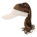 Hat Wig for Women Baseball Cap Wig with Curly Synthetic Hair Extensions Ponytail Cap wig Sun Hat with Hair