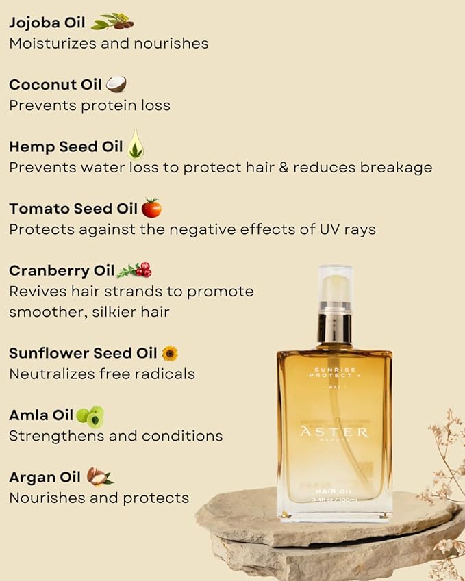 Hair Oil for Frizz Control &amp Shine Sunrise Protect + Hair Oil |Daily Lightweight Treatment with Jojoba Coconut &amp Argan Oil ? Multi-Use for All Hair Types (3.4 oz)