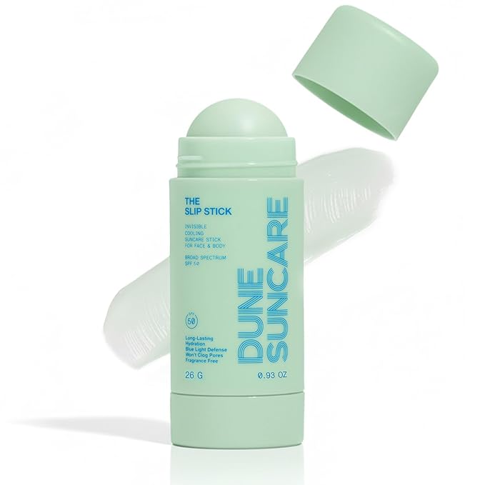 The Slip Stick SPF 50 Invisible Ultra Hydrating Cooling Sunscreen Stick ? Fragrance-Free Clean-Chemical Sunscreen for Face &amp Body ? Vegan Non-Greasy Non-Waxy &amp No White Cast