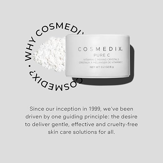 COSMEDIX Pure C Mixing Crystals Vitamin C Powder for Face - Brightening Facial Skin Care Products for Fine Lines &amp Uneven Skin Tone - Ultra Fine Mixing Face Powder for Moisturizers &amp Serums
