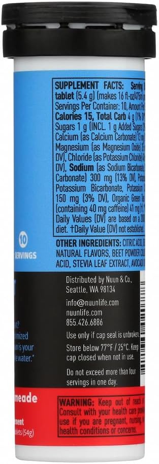 Nuun Energy: Cherry Limeade Electrolyte + Caffeine Tablets (3 Tubes of 10 Tabs) 3