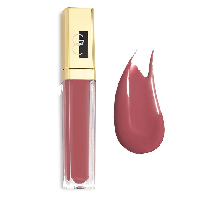 Gerard Cosmetics Color Your Smile Lip Gloss Divalicious Super Pigmented Mauve Purple Lip Gloss with LED Light and Mirror Shiny Finish Hydrating Mauve Lipstick Cruelty Free and Made in USA