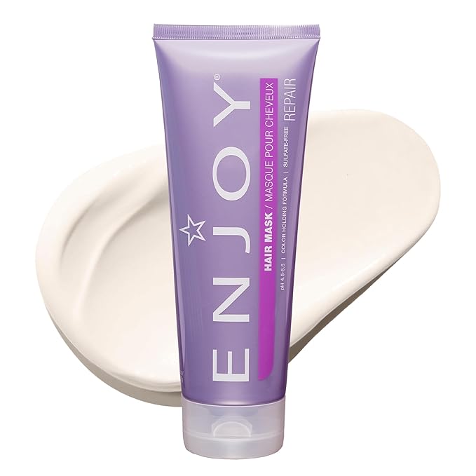 Enjoy Hair Mask 8 Oz 227 Grams | Add Moisture &amp Shine Repair and Strengthen Dry Unruly Hair | Color Safe | pH 4.5-5.5 | Sulfate-Free