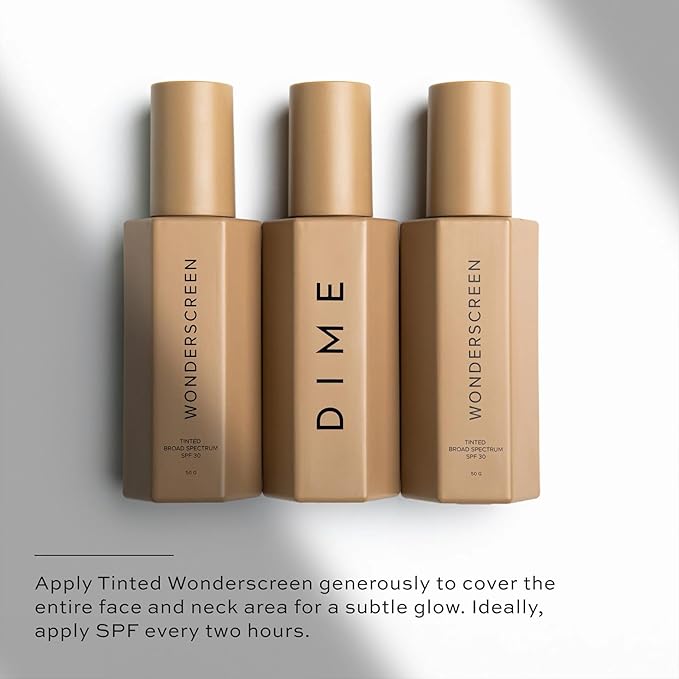 DIME Beauty Tinted Glow Wonderscreen SPF 30 Mineral Sunscreen for Face with 19% Zinc Oxide Tinted Moisturizer with SPF 50 g (Medium)