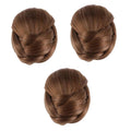 DOITOOL 3pcs Chignon Jaw Clip Bun Wig Hair Extension for Bridal Girls Wedding Hair Accessory
