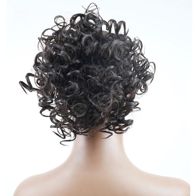 FRANCES Fake Hair Bun Ladies Fashion Wig Fluffy Curly Hair Bun Short Curly Hair Comb Ball Head Ponytail Hair Extension Synthetic Hair Bun Hair Accessories (Color : 14)