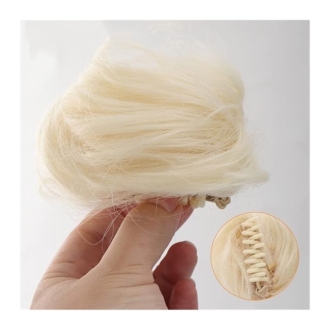 messy bun hair piece 2PCS Accessory Synthetic Hair Bun Ponytail Hairpieces for Women Girls Cat Ears Hair Donut Chignon Claw Clip in Messy Bun Mini Updo Extensions Wig bun hair pieces for women ( Color