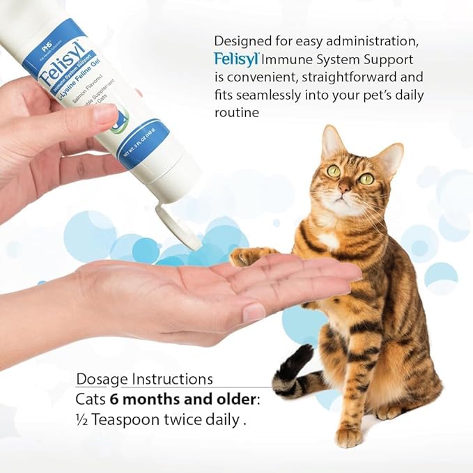 L-Lysine Gel for Cats - Immune System Support - Supplement Support for Healthy Tissue Respiratory and Vision - Salmon-Flavored - Made in The USA - 5 oz (2 Pack Gel (5 oz.))