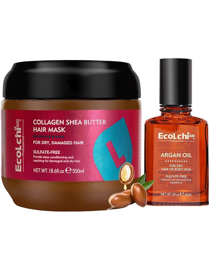 Zcvtbye Collagen Hair Mask and Argan Oil Deep Conditioning Hair Treatment Hair Care for Women