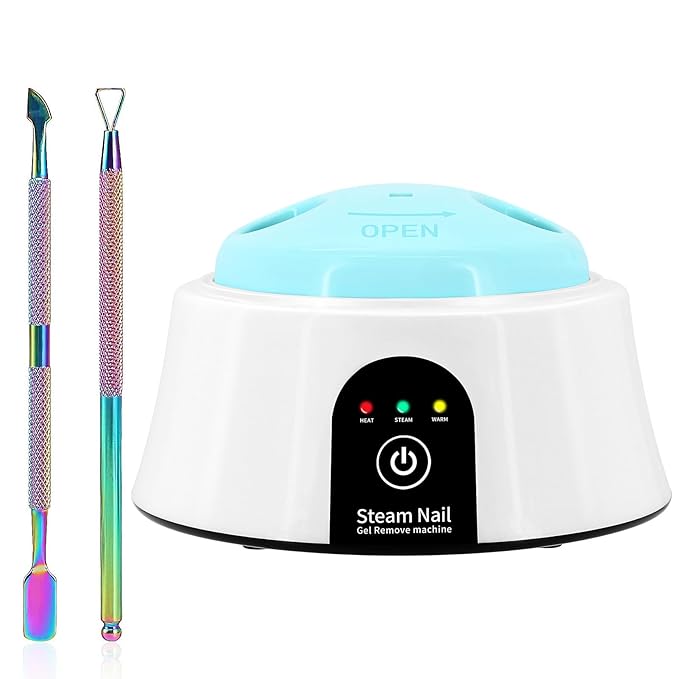 Nail Soaking Bowl Electric Soak off Bowl Manicure Soaker Nail Polish Remover Machine with Color Cuticle Nail Pusher for Gel Polish Acrylic Nails Dip Powder Removal Blue