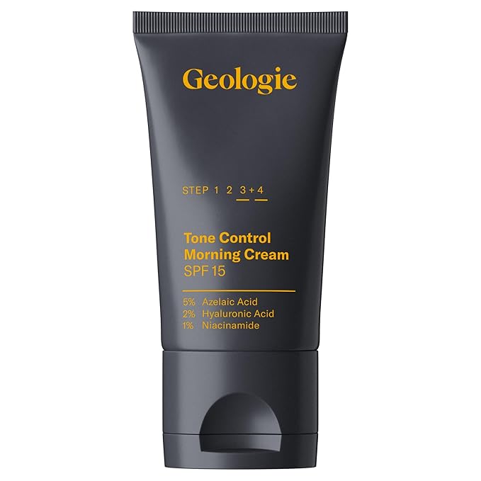 Geologie Tone Control Face Cream with SPF 15 | Brightening Moisturizer with Niacinamide Hyaluronic Acid &amp Azelaic Acid | Reduces Redness &amp Controls Oil | For Men &amp Women