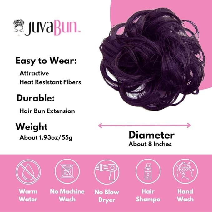 Juvabun Messy Bun Hair Piece Black ? Natural Soft Synthetic Updo Messy Bun Scrunchie Secure &amp Comfortable - Messy bun hair pieces for women