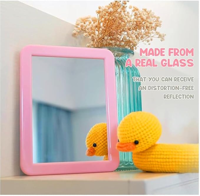 10 Pack Pink Magnetic Locker Mirror5 x 7 Iocker Mirror Magnetic - Small Mirrors for School Locker Bathroom Workshop Toolbox Office CabinetEasy Install