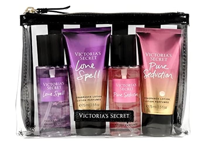 Victoria's Secret Pure Seduction &amp Velvet Petals 4 Piece Mini Mist &amp Lotion Gift Set