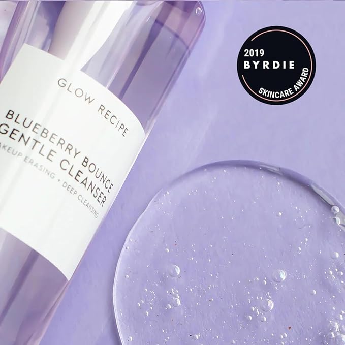 Glow Recipe Blueberry Bounce Exfoliating Face Wash - Foaming Facial Cleanser Makeup Remover &amp Clarifying Mask - Hydrating Hyaluronic Acid &amp Gentle AHA for Sensitive Skin - Korean Skincare 16