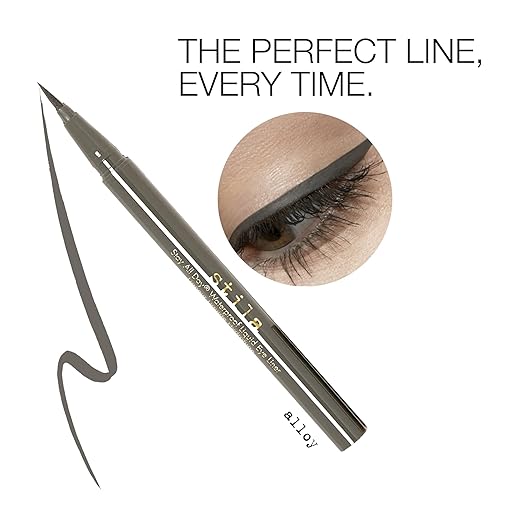 stila Waterproof Liquid Eye Liner Stay All Day Makeup with Fine Brush Tip Lasting Satin Finish Smudge-Proof &amp Transfer-Resistant