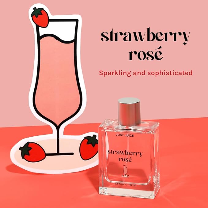 Just Juice Fruity Fizz Duo - Fruity Floral Perfume for Women and Men - Tropical Fruit and Sparkling Strawberry Mini Travel Perfumes - 2 pc