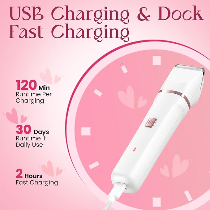 Pubic Hair Trimmer for Women White