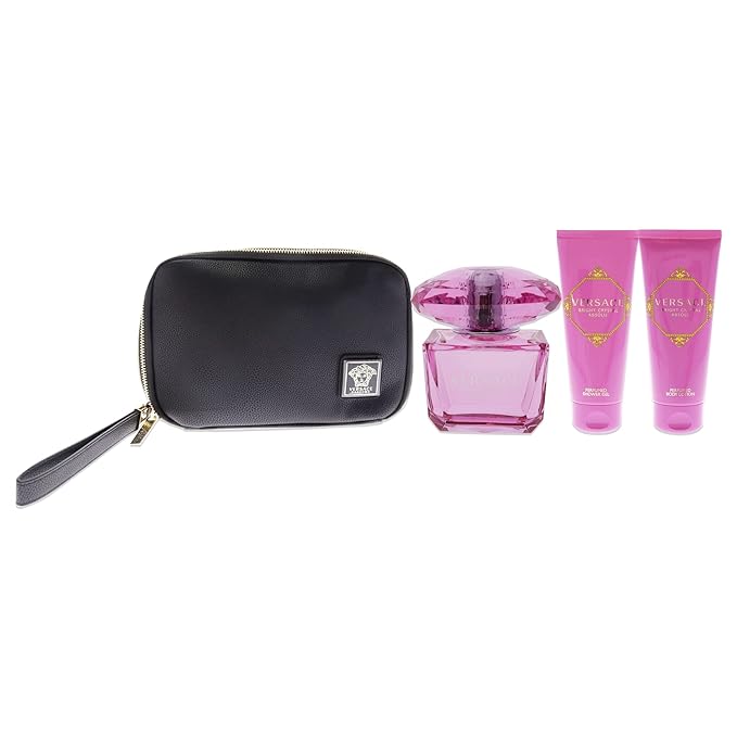Versace Bright Crystal Absolu Women 3oz EDP Spray 3.4oz Shower Gel 3.4oz Body Lotion Bag 4 Pc Gift Set