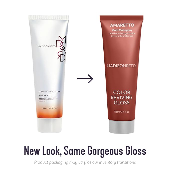 Madison Reed Color Reviving Gloss Amaretto - Bronze Semi-Permanent Hair Dye Enhances Hair Color &amp Corrects Tone Adds Brilliant Shine Keratin &amp Argan Oil 4 Fl Oz (118 mL)
