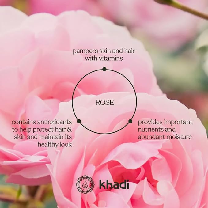 khadi ROSE REPAIR Ayurvedic Shampoo - Intensive regeneration &amp nourishing care for damaged hair - 100% natural &amp silicone-free - 6.7 fl oz