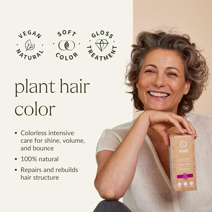 khadi SENNA/CASSIA Natural Hair Color - This colorless intensive care provides shine volume and elasticity - Plant hair color 100% herbal &amp natural - 3.5 oz