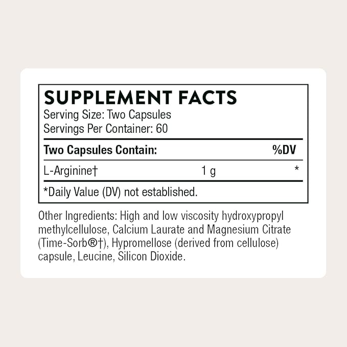 THORNE - L-Arginine Sustained Release (Formerly Perfusia-SR) - Support Heart Function Nitric Oxide Production &amp Optimal Blood Flow* - 60 Servings