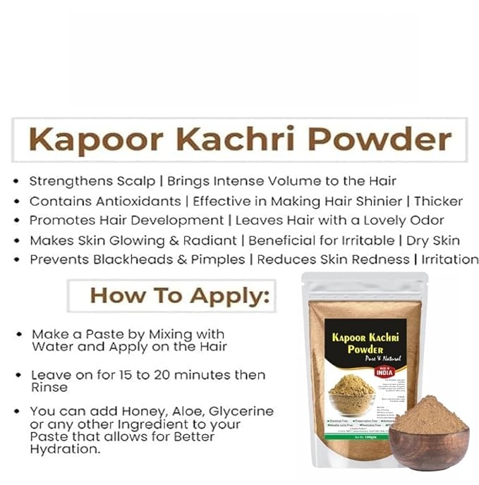 SH Premium Kapoor Kachri Powder Herbal Supplement for Hair Care &amp Scalp Health 100gm