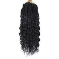 Faux Locs Crochet Hair for Black Women Goddess Locs Crochet Hair Pre Looped 14 Inch 8 Packs Soft Locs Crochet Braids With Curly Ends Deep Wave Hair Extensions(14 Inch 2#)