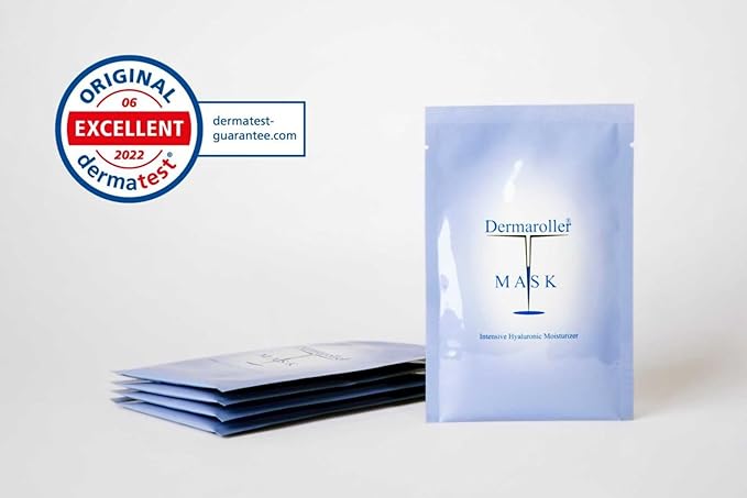 Dermaroller Hydrating Face Mask Sheets - 10 Pack with Hyaluronic Acid Matrixyl &amp Vitamin E for Anti-Aging Skincare and Radiant Glow