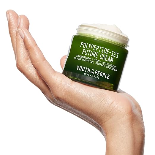 Youth To The People 121-Polypeptide Future Cream (2 fl oz) Firming Face Moisturizer Reduce Fine Lines Improve Elasticity Vegan Collagen Peptide Plant Proteins + Ceramides Fragrance-free