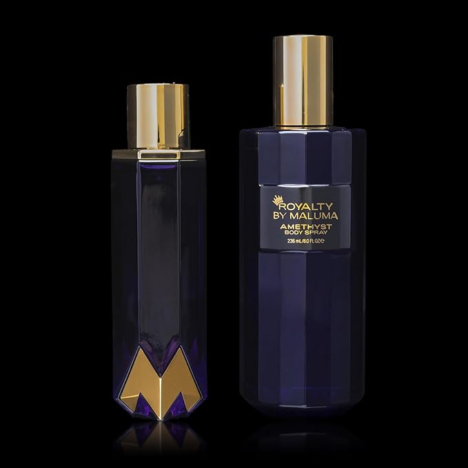 Amethyst Gift Set 2 pcs - Luxurious Body Spray for Women - Fruity Floral Chypre Scent - Top Notes of Bergamot and Black Currant - Long-Lasting Perfume for Women