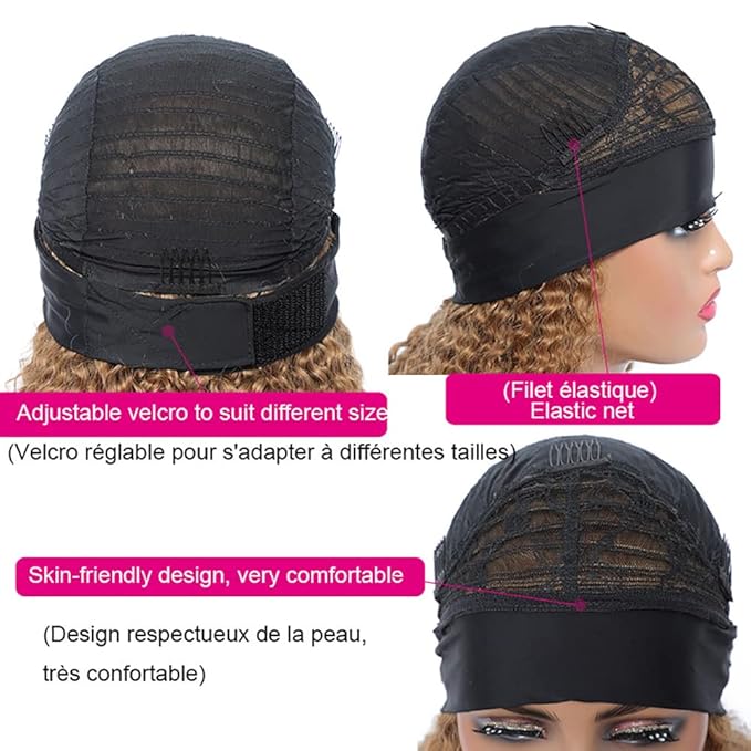 32 Inch 1B27 Ombre Headband Wig Human Hair 150% Density Grade 8A Unprocessed Brazilian Virgin Hairs Machine Made Honey Blonde Water Wave Headband Wig Human Hair For Woman