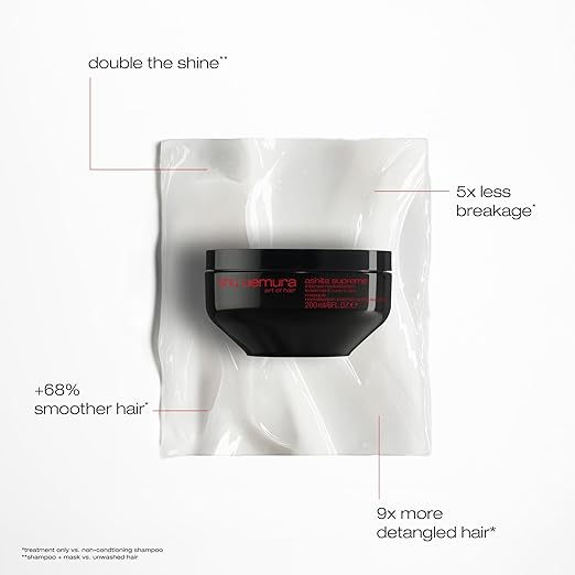 shu uemura art of hair Ashita Supreme Smoothing Treatment Mask - Adds Shine Reduces Frizz Strengthens Strands Prevents Breakage For All Hair Types 6 Fl Oz