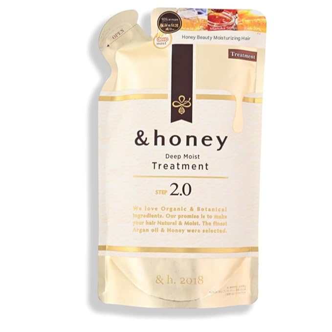 &amp-Honey Deep Moist Treat-ment Step 2.0 Refill 350g - Deep Moisturizing &amp Repairing Hair Oil for Dry/Damaged Hair Honey-Infused Sulfate/Paraben Free French Lavender Honey Scent Hair Care fo