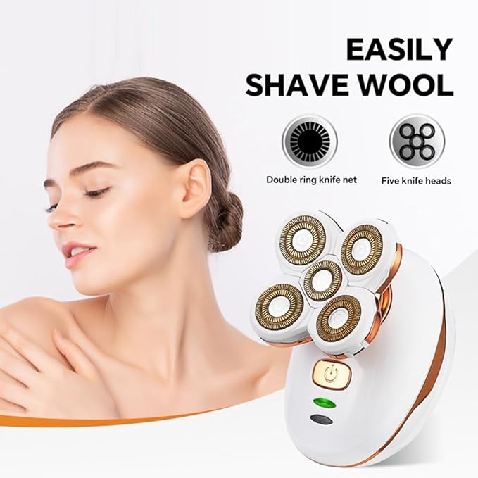 Electric Lady Razors Woman ShaverRechargeable Trimmer with Detachable Head Lady Waterproof Razors for Leg Face Lips Body Female Cordless Bikini Trimmer