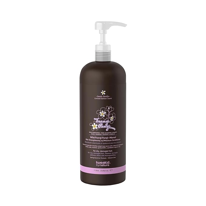 Tweak?™d by Nature - Restore Frangi Pangi-Monoi Hair Strengthening Conditioner Sulfate Free Deep Conditioner for Dry Damaged Hair with Coconut Monoi Oil and Wild Frangipani for Shine (33.8 ounces)