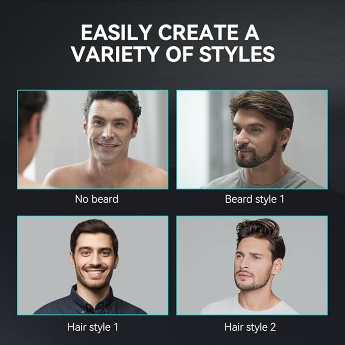 Beard Trimmer for Men - Professional 42 Adjustable Length Settings Hair Clippers Body Hair Trimmer for Men Precision Shaving Facial Head Nose Trimmers LED Display IPX6 Waterproof Mustache Trimmers