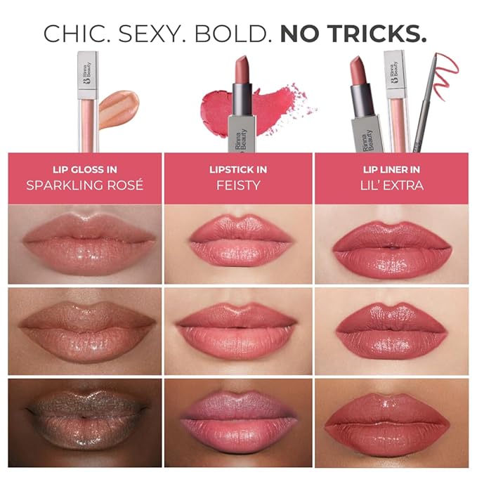 Rinna Beauty Lip Kit - Rodeo Drive - All in One Perfect Rose Lip Color - Includes Lipstick Lip Gloss and Lip Liner - Vegan Formula Long-lasting Anti-Aging Moisturizing Cruelty-Free - 1 each