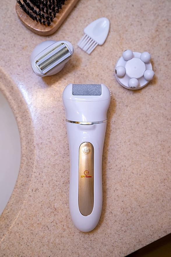 Epitome 5-in-1 Hair Removal Epilator with Facial Cleanser and Shaver attachments Wet/Dry with Built-in Light