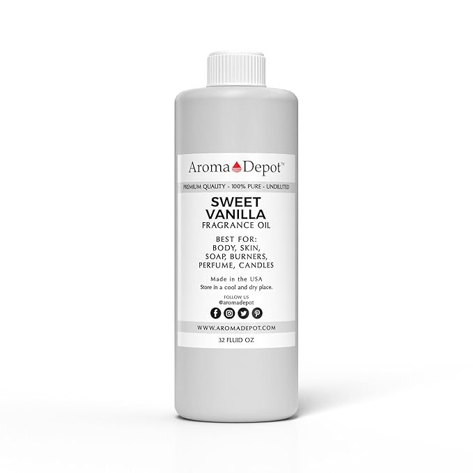 Aroma Depot 32 oz / 32 Ounce Sweet Vanilla Unisex Perfume/Body Oil Our Interpretation Premium Quality Uncut Fragrance Oil