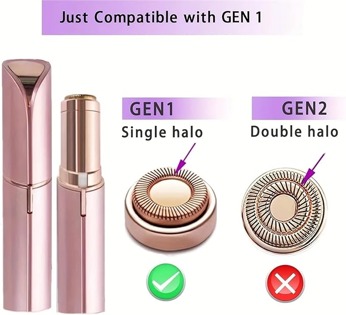 Electric Hair Remover Replacement Head Lipstick Shaver Electric Eyebrow Trimmer Mini Shaver Epilator Painless Women's Shaving(6pcs)